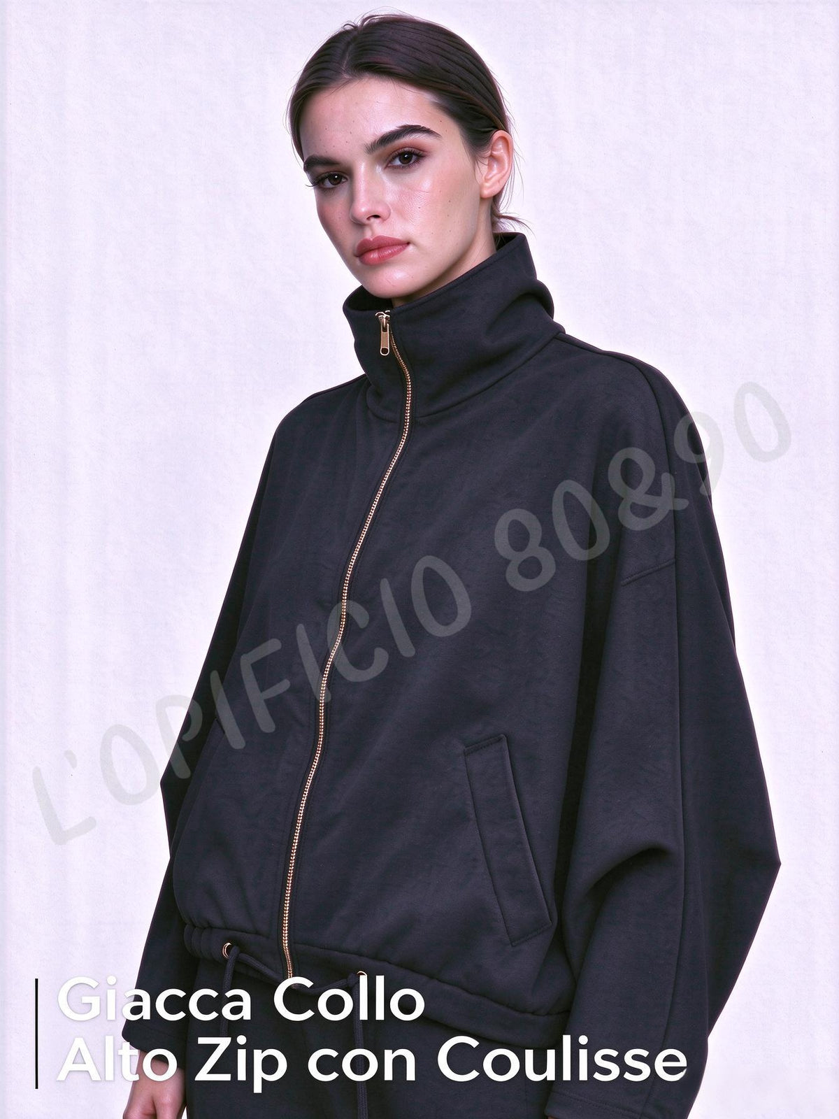 Giacca Collo Alto Zip con Coulisse-Campione Pronto
