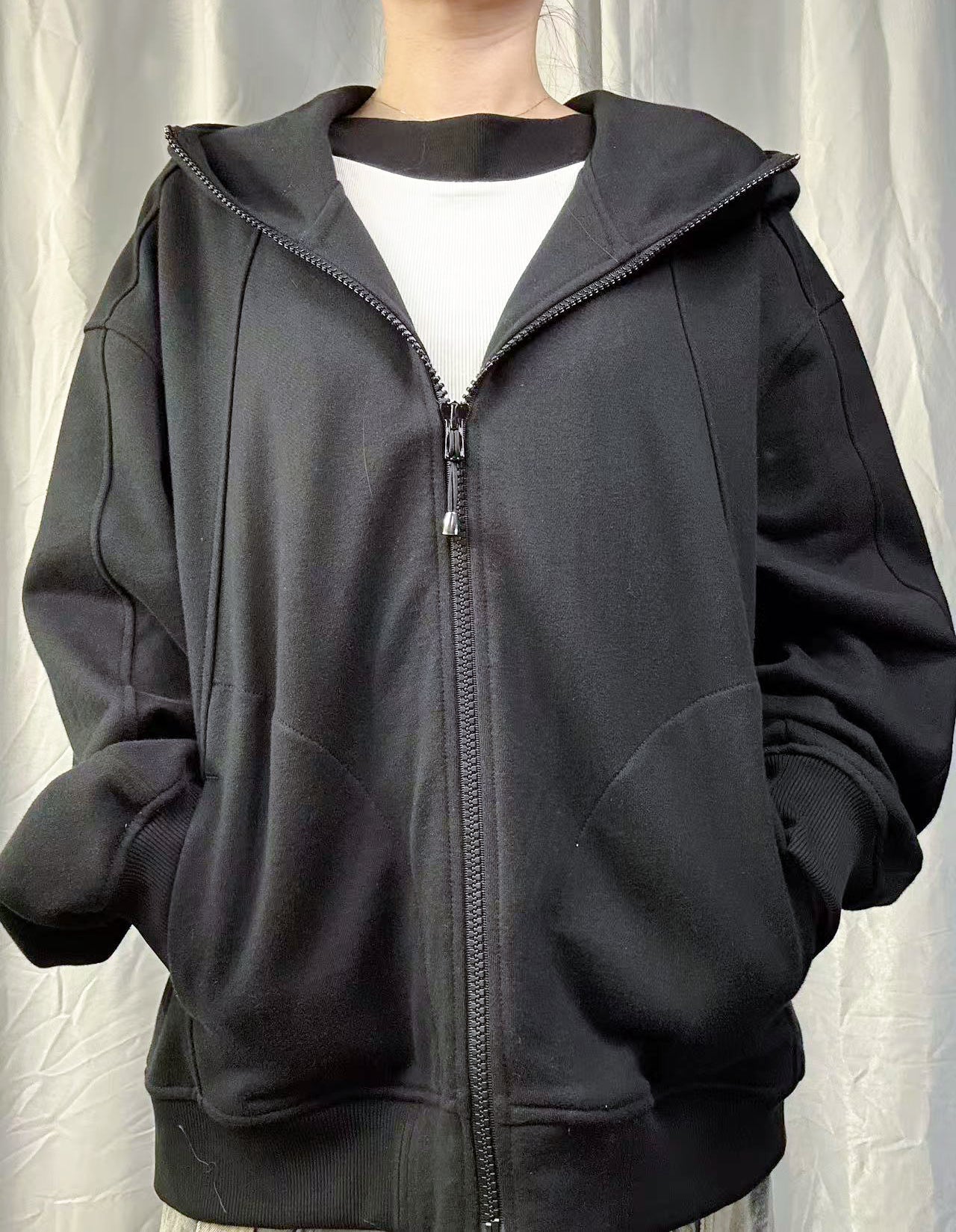 Felpa oversize con zip(unisex)