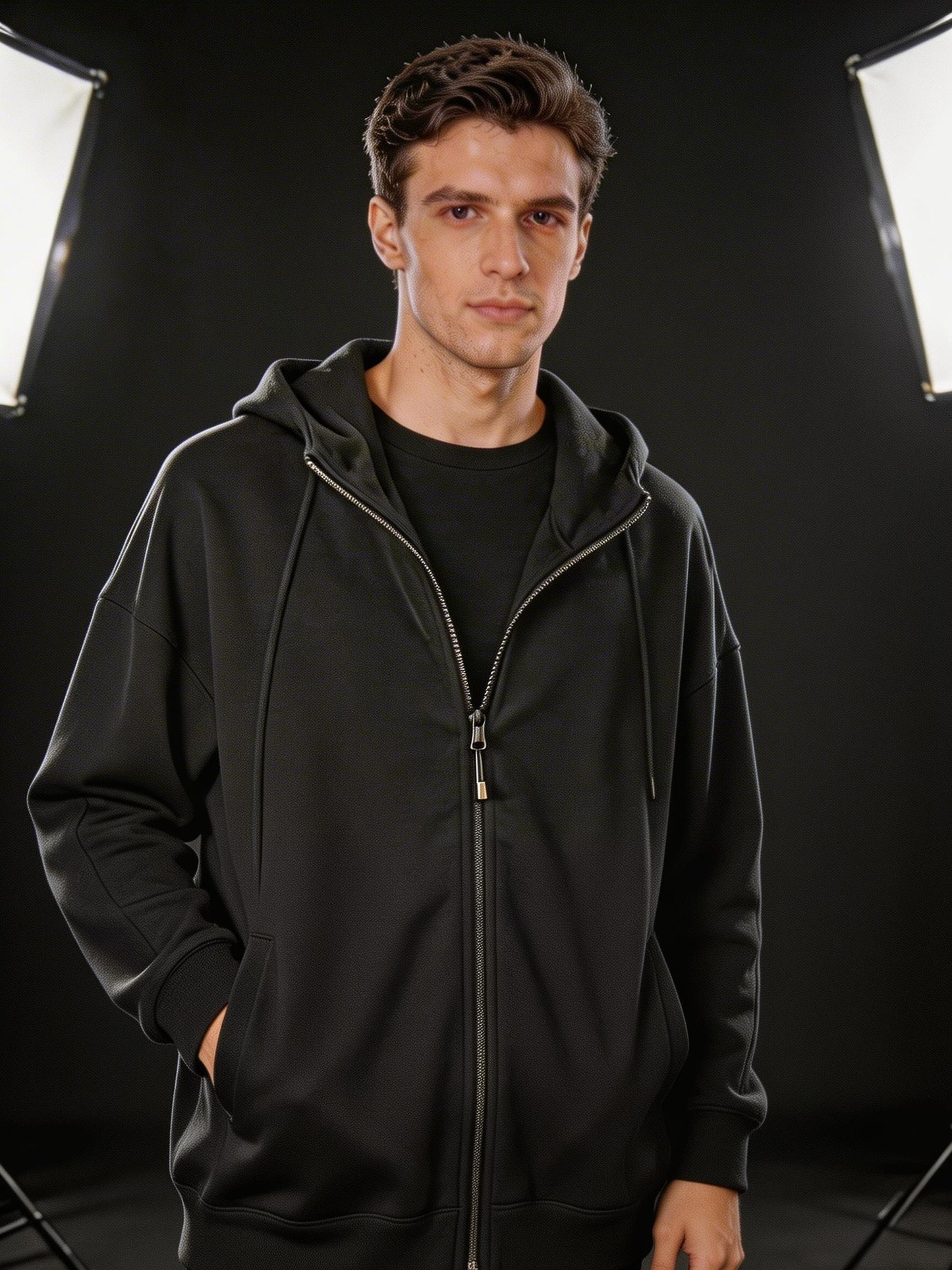 Felpa oversize con zip(unisex)