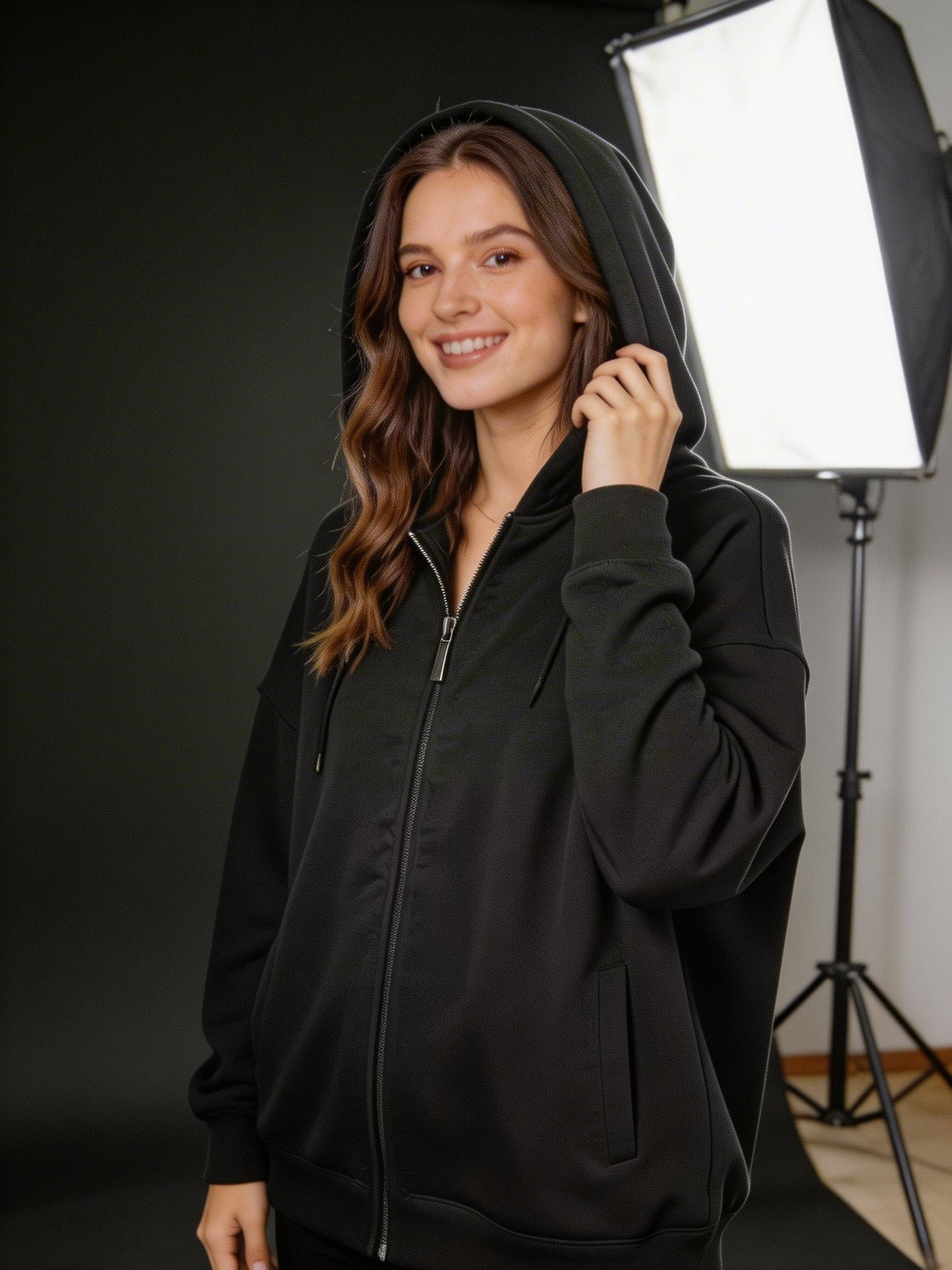 Felpa oversize con zip(unisex)