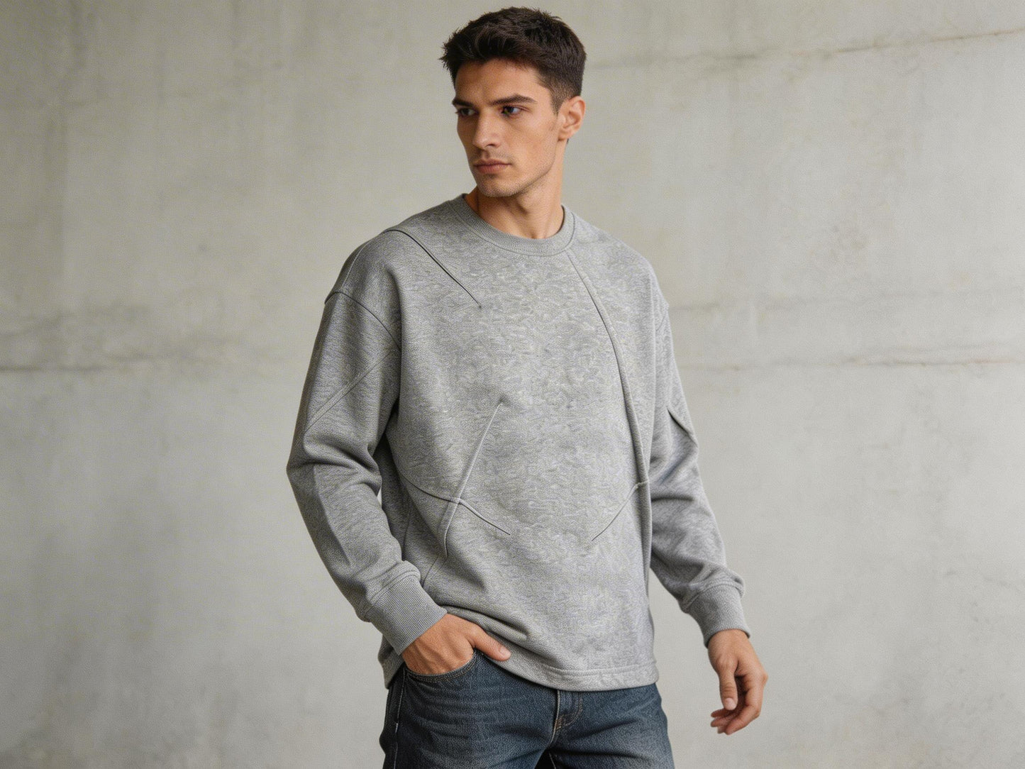 FELPA CON SCOLLO TONDO DA UOMO